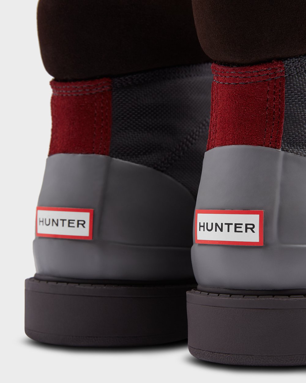 Hunter Original Insulated Commando Boots - Online Store Womens Dark Grey/Brown/Grey Red - VKZXUJ039